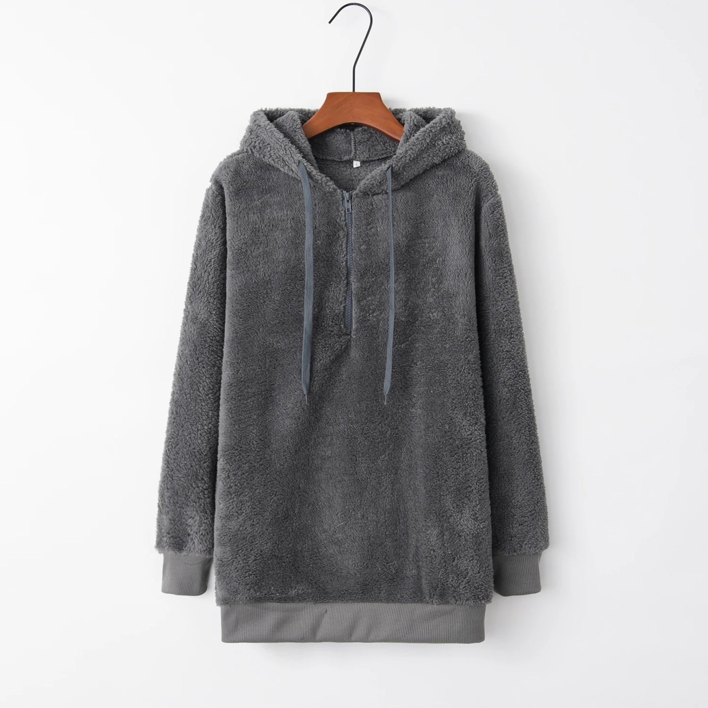 Fashion Trend Long-sleeved Hooded Solid Color, Women's Sweater Coat