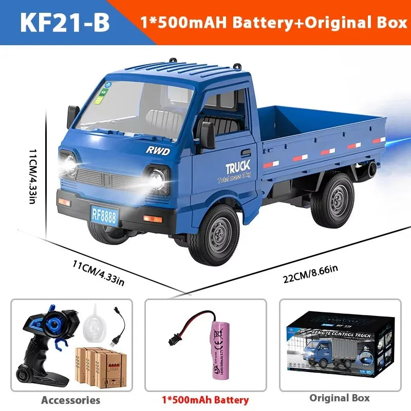 1:16/1:18 RC CAR Simulation With Spray Lights Drift Climbing Truck LED Light Haul Cargo Remote Control Electric Toys For Child