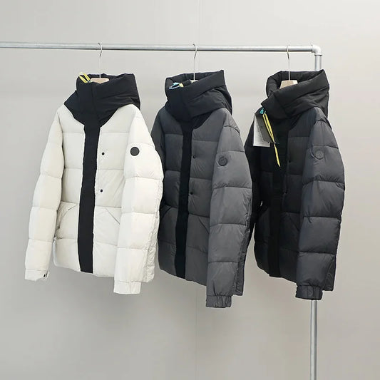 Ultra-Thick High-Puff Waterproof 90-Down Hooded Puffer Jacket for Men And Women Premium Fashion Outerwear for Autumn And Winter