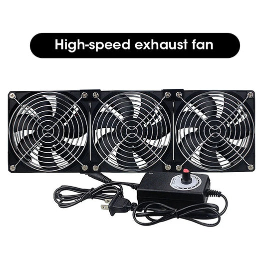 12cm 3000RPM Exhaust and Cooling Fan with 3V to 12V Controller for BTC Miner PC Chassis Workstation Cabinet Server Radiator