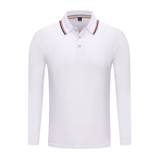 New Men's Business Casual Long Sleeved Shirt Solid Color Formal Polo Shirt Fashionable Breathable Comfortable Versatile Work Top