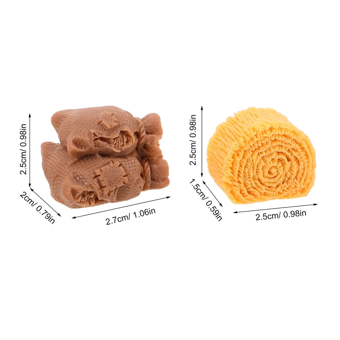 40Pcs Mini Hay Bales Miniature Farm Haystack Resin Decoration for DIY Craft Sand Table Mini Scenery Home Garden Decor