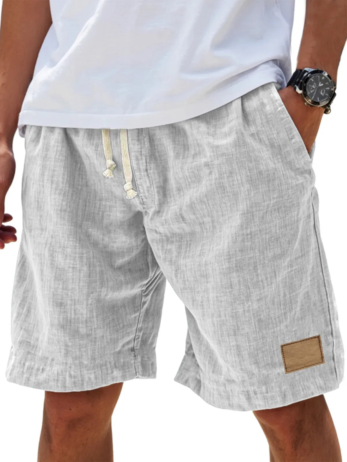 Retro Cotton Linen Shorts for Men Fashion Streetwear Men's Casual Loose Short Pants Roupas Harajuku Linen Shorts Men Clothing