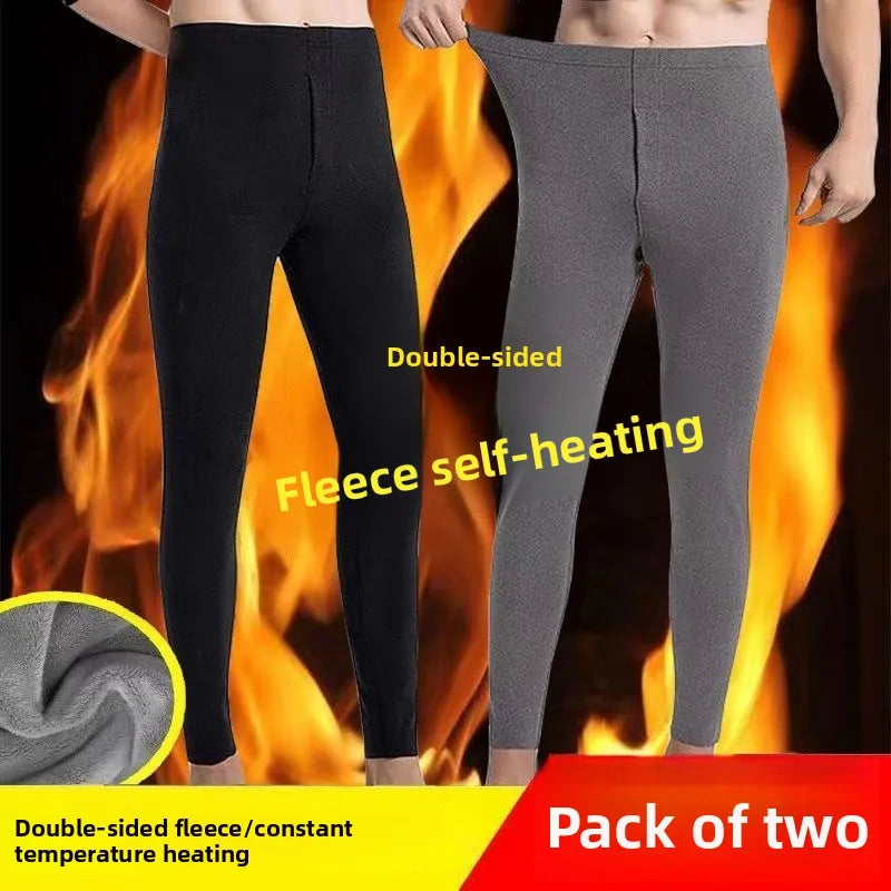 Double-Sided German Velvet Men's Thermal Pants Inner Wear Autumn Winter Fleece Heating Constant Temperature Large Size Bottom...