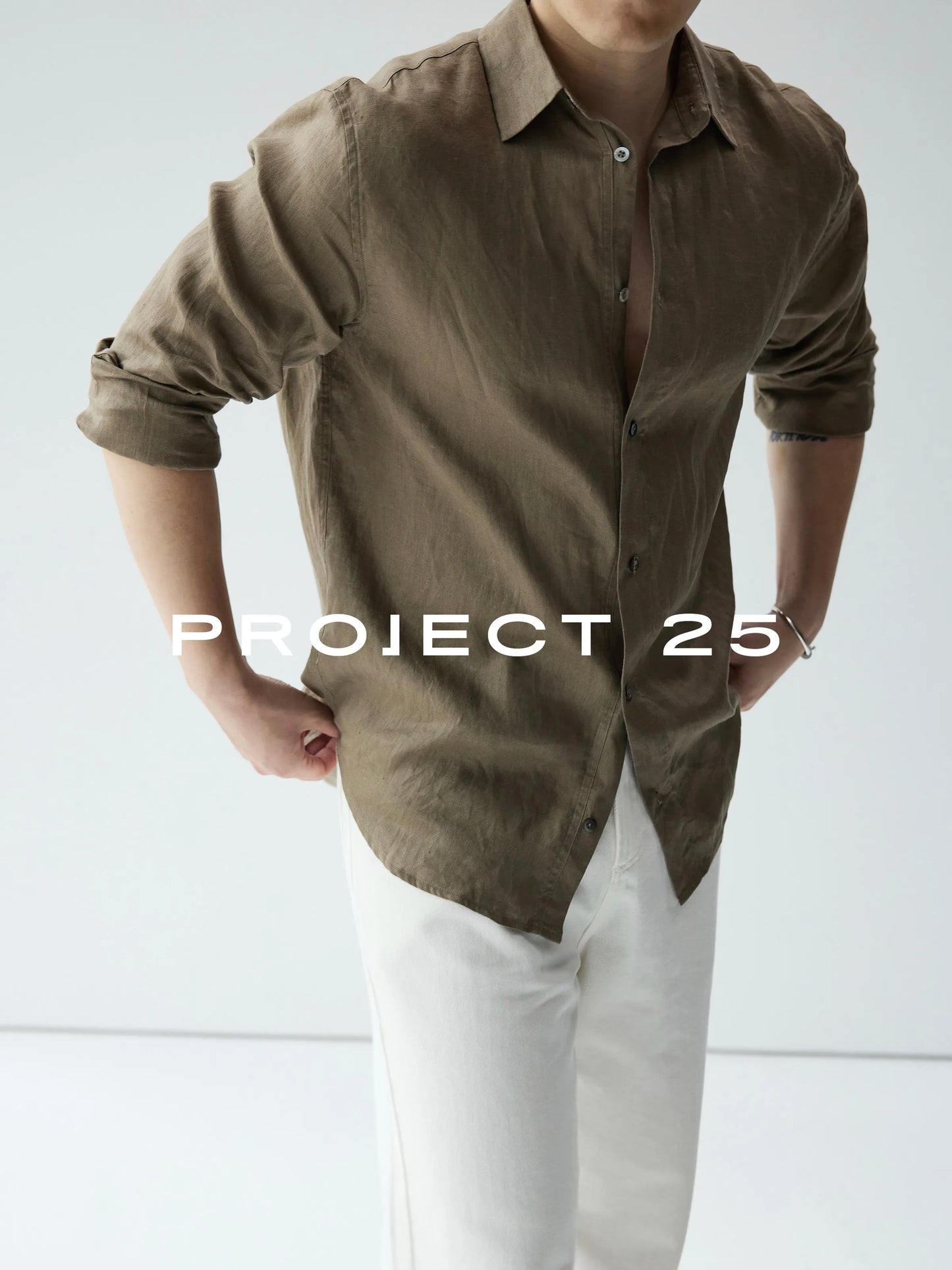 PROJECT 25 Men's 100% Linen Long-Sleeve Shirt β Lightweight & Breathable, Relaxed "Old Money" Aesthetic Casual Button-Down