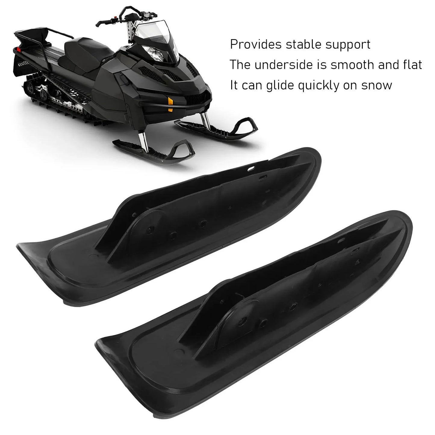 Pair Of Snowmobile Front Ski Sled Nylon Fast Sliding Tires To Skis Conversion Kit For Snowmobile ATV Go Kart