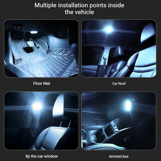 2/4pcs Multi Color Car Light Wireless Mini LED Touch Light with Remote Control Roof Light Sensor Read Lamp Car Interior Lighting