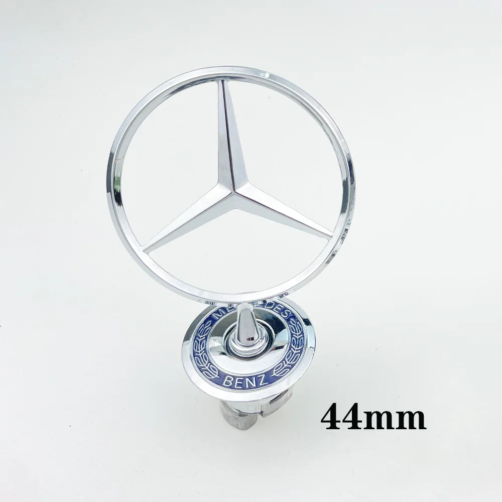 1pcs Accessories 44mm 3D Metal Star Bonnet Hood Logo Emblem Badge for Mercedes Benz AMG W202 W203 W204 W208 W210 W220 W221