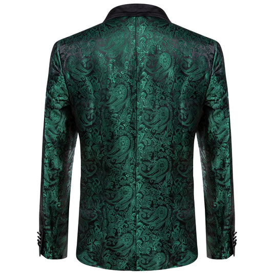 Men's Suits Blazer Green Red Silver Color Paisley Luxury Wedding Prom Business Banquet Suit Coat Men Clothing Jacket