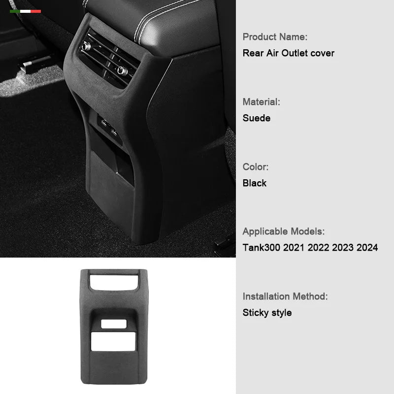 TOP Suede Car Interior Panel Trim Decoration For Great Wall WEY Tank 300 2021 2022 2023 Gear Shift Cover Modification Accessory