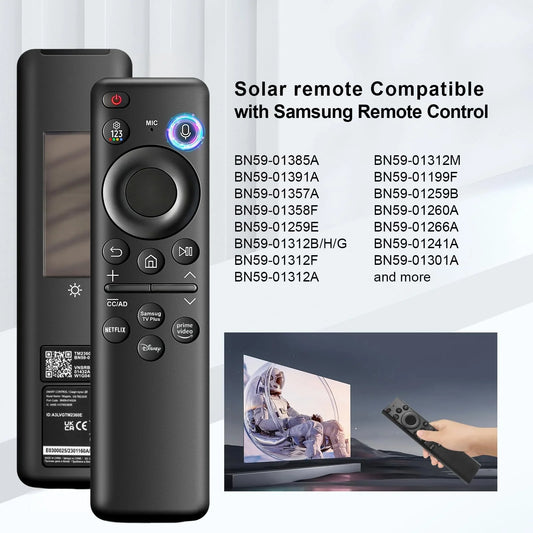 BN59-01432A TM2360E Rechargeable Voice Remote for Samsung Smart TVs, Replacement for All 2021–2025 Samsung TV Remote with Sloar