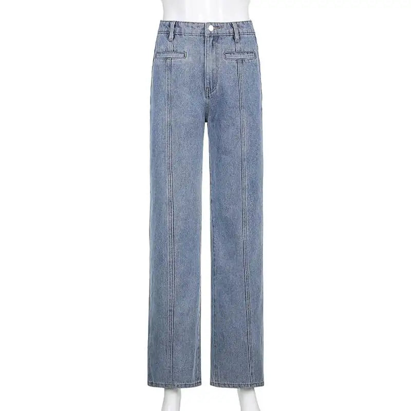 Vintage Star Print High Waist Jeans Women Harajuku 90s Pants Long Casual Trousers Other 100% Material Ladies Premium Fashion