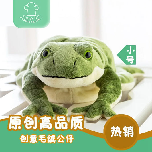 Cute Character Doll Realistic Lying Frog Plush Fluffy Toy Soft Short Plush Stuffed Animal Pillow Bedroom Home Decor Pillow Gifts