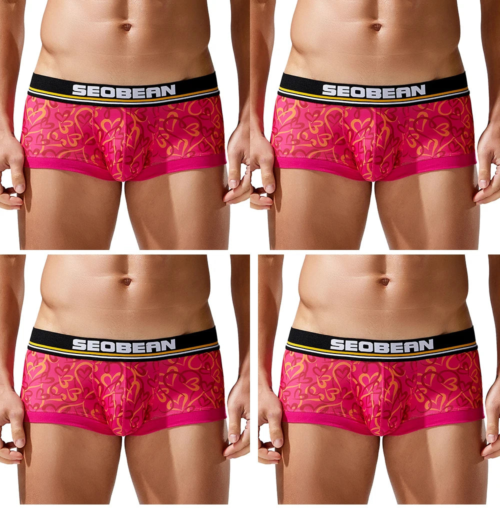 Tauwell 4-Pack Men's Summer Ice-Cool Comfortable Boxer Briefs Underwear Soft Breathable Casual Briefs for Men