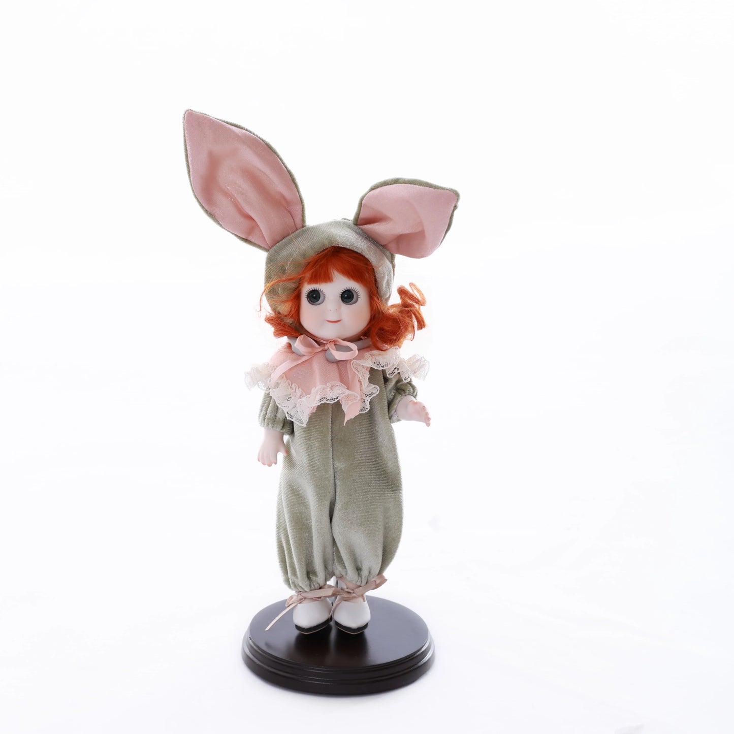 Cloveray 8 inch Movable Joints Vintage Porcelain Doll Delicate Lace Costume Fully Poseable Handmade Ceramic Collectible Gift
