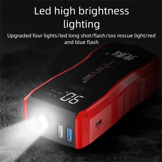 High Capacity 12V Car Jump Starter Portable Emergency Battery Booster Auto Start Power Bank for Vehicle Dead Battery