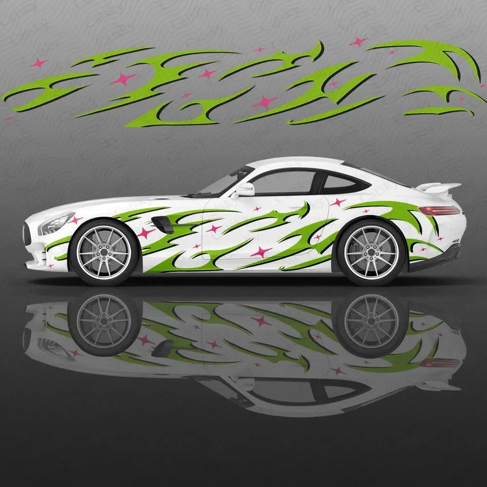 Lightning Line Graphics Car Body Sticker Anime Itasha Vinyl Car Side Decal Sticker Car Decor Sticker Cars Protective Film