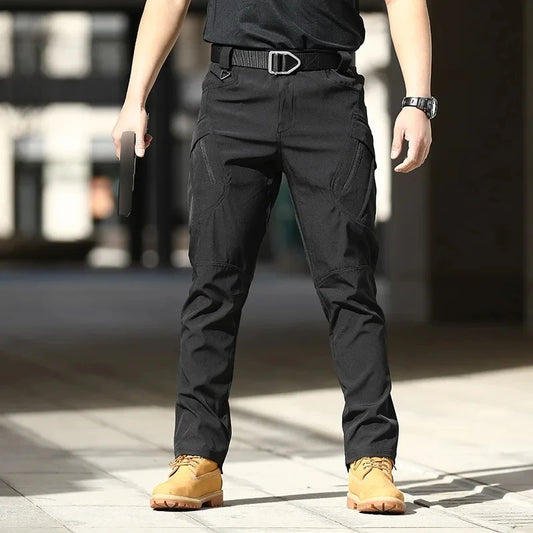 Men'S Tactical Cargo Pants - Softshell, Stretchy Fabric, Multiple Pockets, Button Fly, No Belt, All-Season Outdoor Training Pant
