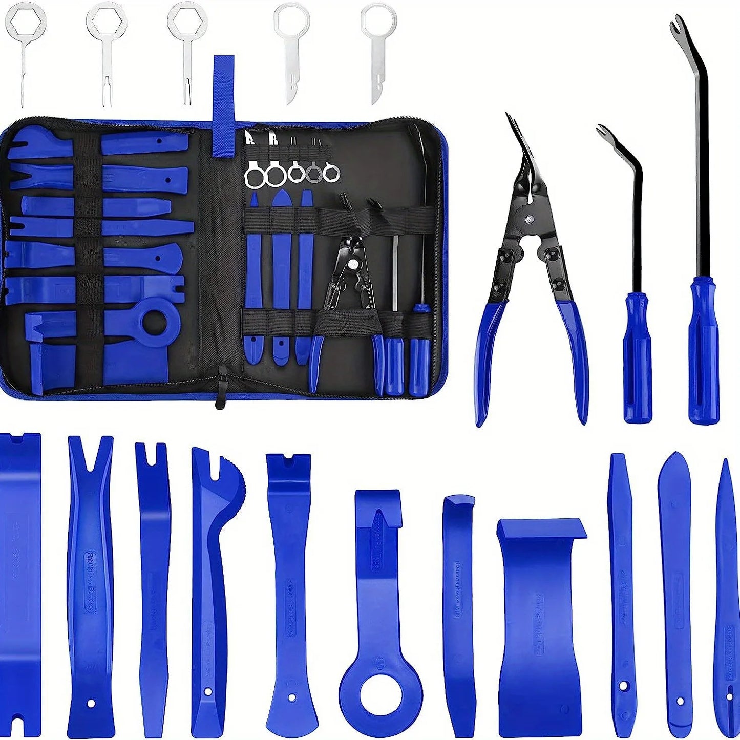 5pcs/19pcs Trim Removal Tool Set & Clip Plier Upholstery Remover Nylon Car Panel Removal Set with Portable Storage Bag