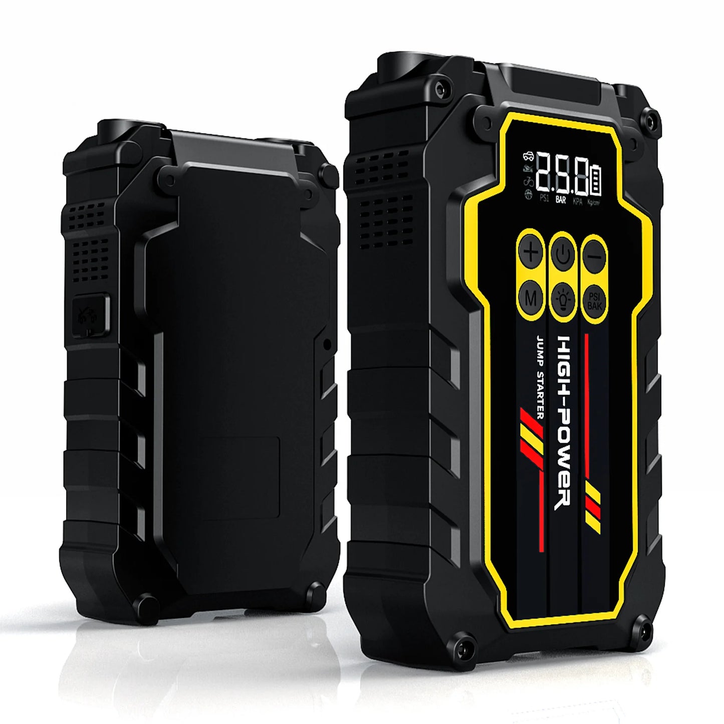 CEYYOR Car Jump Starter With Built-in Air Compressor,Portable 12V 4000A Booster Starting Device With LED Lights & Pressure Gauge
