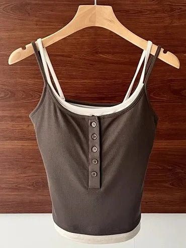 25 Styles Spicy Girl Single Wear Inner Wear Outer Wear Color Block Halter with Chest Pad Vest Beautiful Back