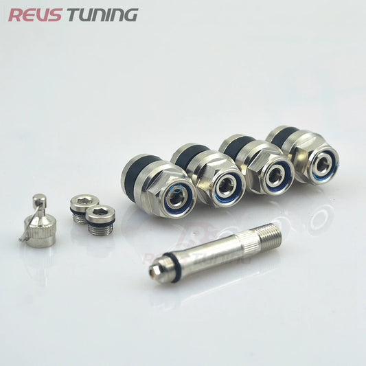 Universal Alloy 4pcs/Set Flush Bolt In Kit Invisible Stealth Car Wheel Tyre Tire Valve Stems Tube Cap