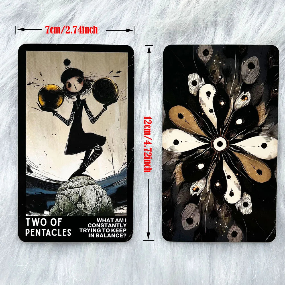Shadow Tarot Cards Set, 80 Pieces, 13x8 Cm Size, Ideal for Reflection & Resistance Techniques, Not Suitable for Beginners