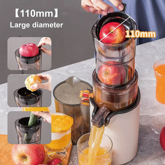 200W Electric Slow Juicer Automatic Large Caliber Original Juicer Orange Celery Juicer Residue Juice Separation Fruit Juicer 2L
