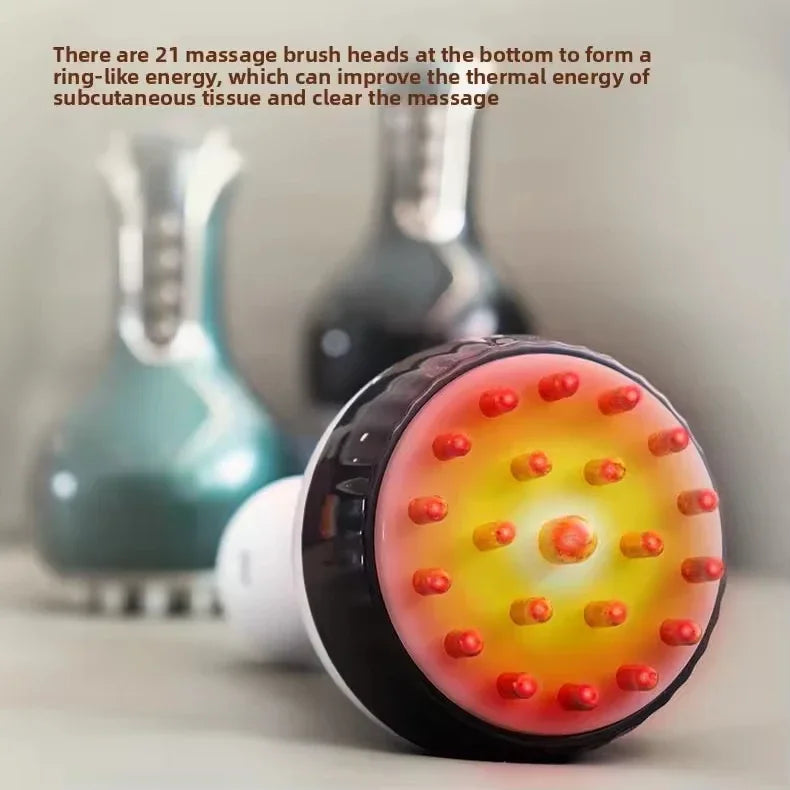 Portable Cupping Guasha Massager USB Rechargeable - Adjustable Intensity Hot Compress for Abdomen Arm Leg Deep Tissue Massage