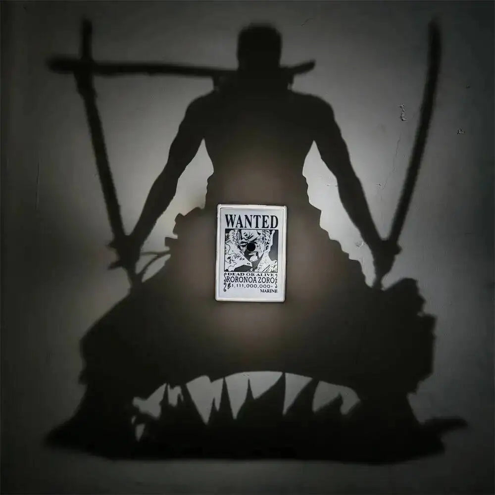 New Zoro Wall Lamp Figure Toy One Piece Anime Peripherals Kid The Phantom Thief Kaitou Kiddo Night Light Model Collection Toys
