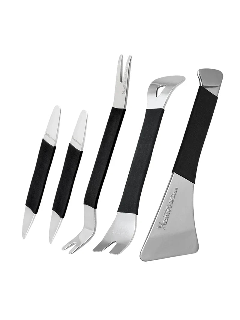 Hamei Professional Polished & Thickened Auto Trim Tool Set Heavy Duty Pry Bar Kit