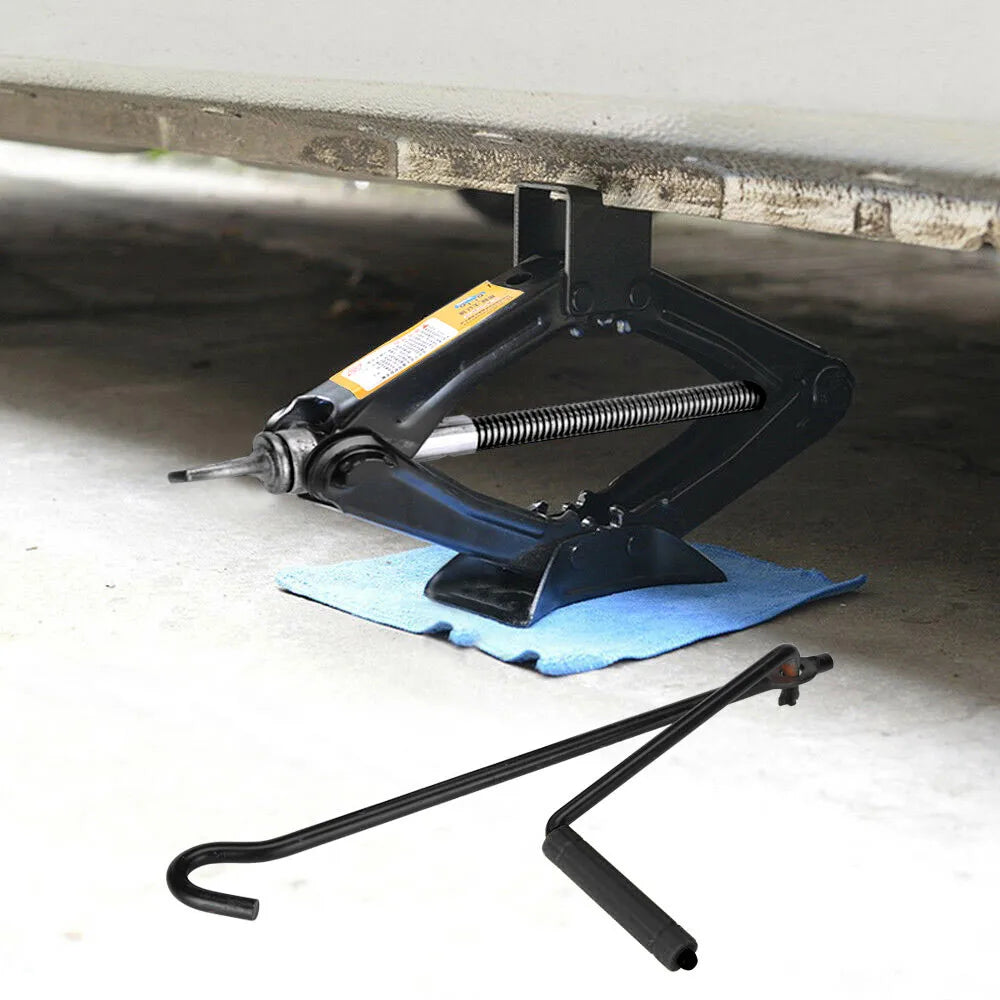 2 Ton Scissor Jack Lift Wind Up Tools For Car Van Garage with Wrench Speed Handle