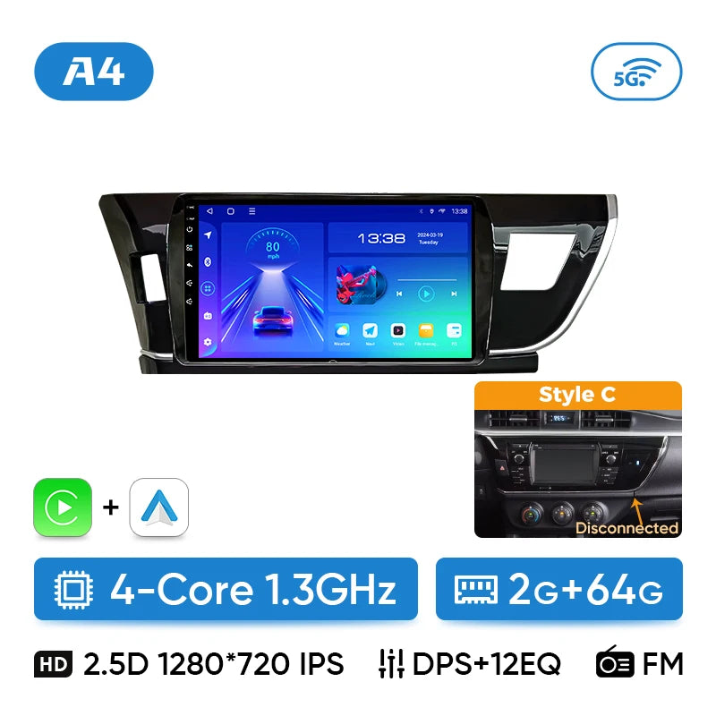 Ainavi Car Radio For Toyota Corolla 2013 2014 2015 2016 E160 E170 Wireless Carplay Android Auto Qualcomm Car Multimedia Player