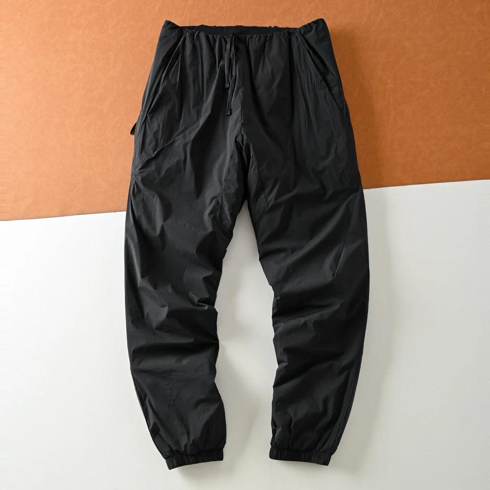 Outdoor Men's Casual Cotton Pants Loose Fit Windproof Water-resistant Lightweight Winter Fashion Trousers Youth Style