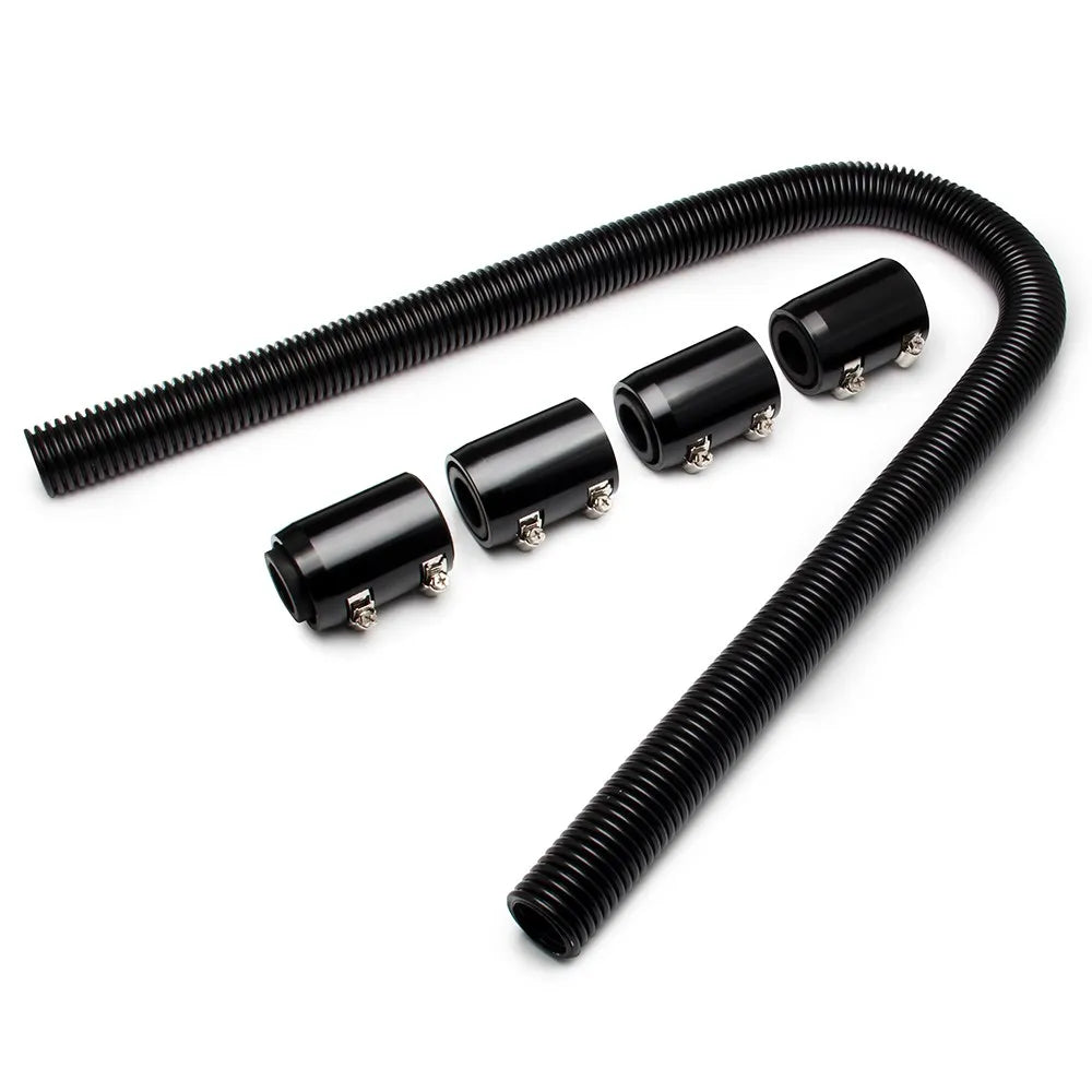 Universal 24" 36" 48" Car Engine Cooling Stainless Steel Radiator Hose Kit and Stainless Steel With Chrome-Plated Cap Clamp