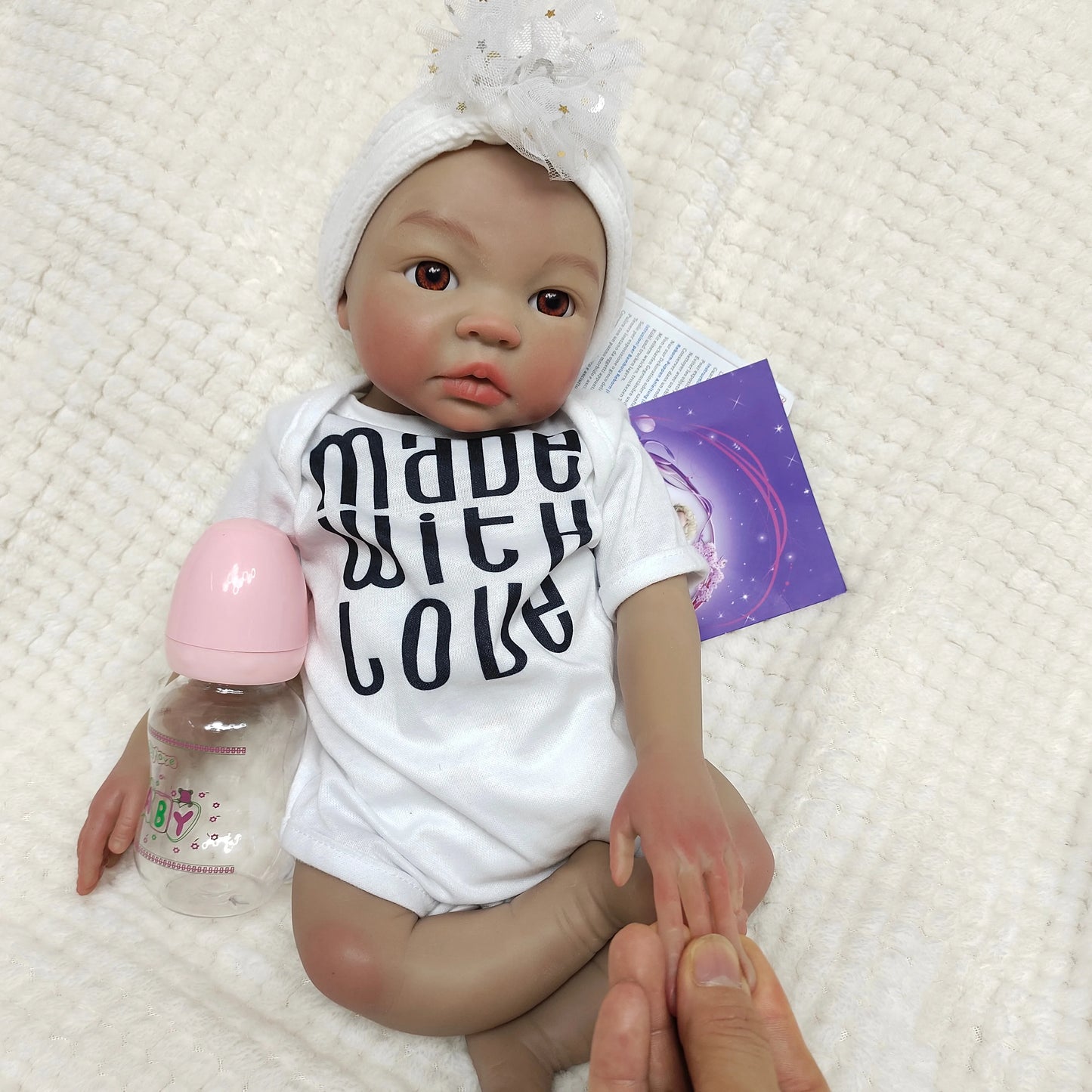 18 Inch Lifelike Awake Reborn Doll Silicone Doll Painting Body Details Soft Touch Open Mouth Baby Girl For Gift