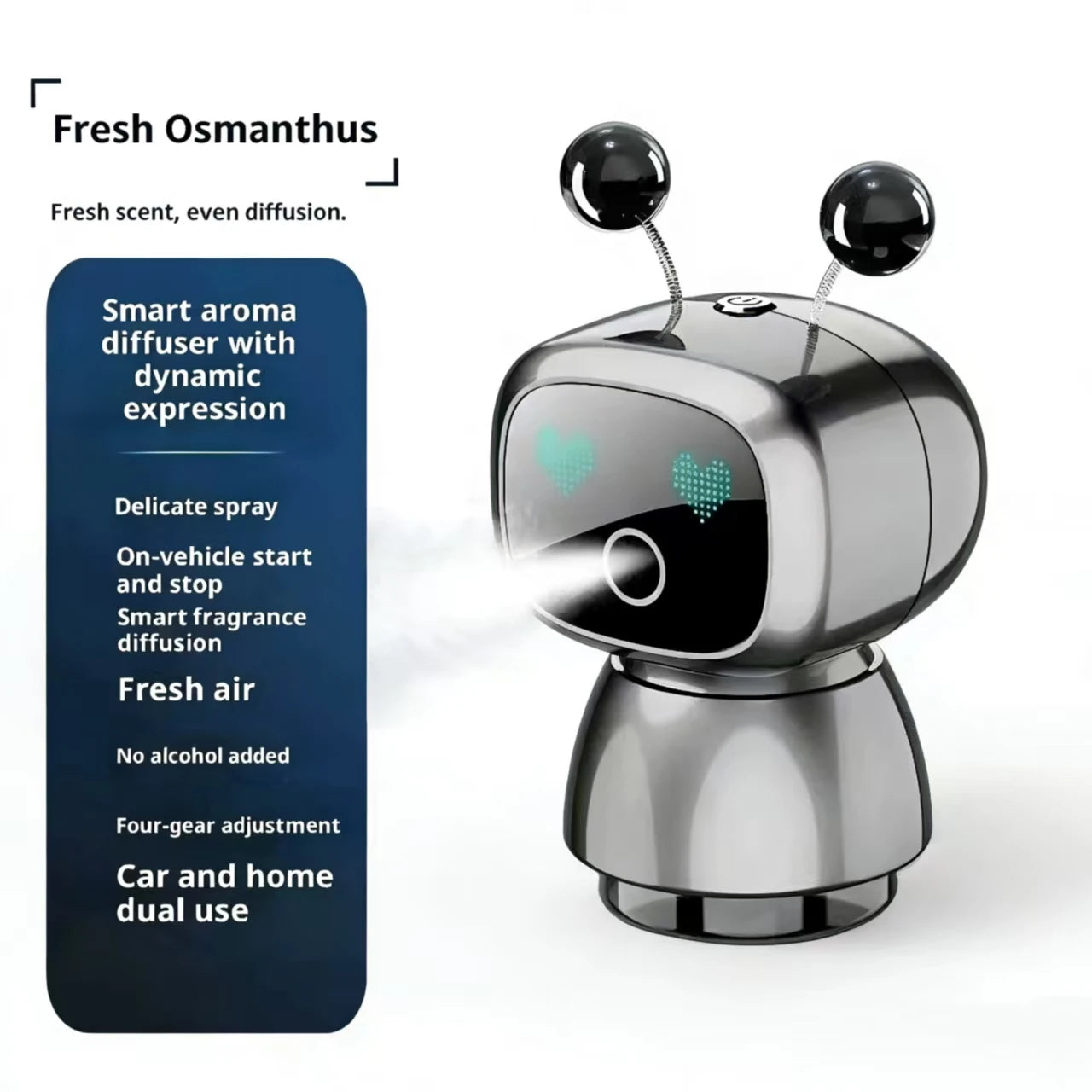 Smart Car Aromatherapy Robot Car Perfume Vehicle Air Purification Humidifier Fully Automatic Car Fragrance Sprayer