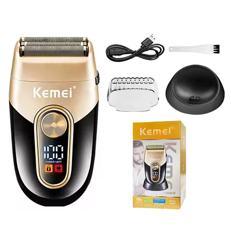 Kemei Rechargeable Electric Hair Clipper Professional Barber Trimmer For Man Cordless Shaver KM-90-4 KM-2293 Gold KM-3209 Kit