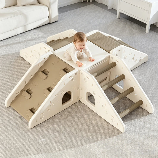 Kids Indoor Climbing Playset with Slide Montessori Toddler Playground HDPE Climber Activity Gym Modules Sold Separately