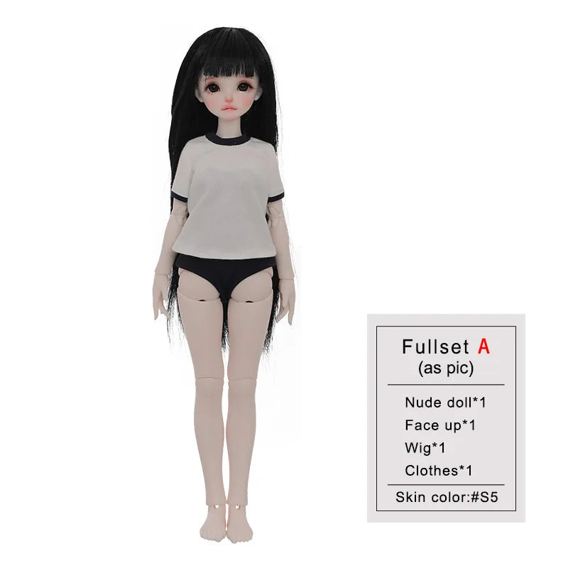 Shuga Fairy Mirai 1/5 BJD Doll Ruoguan Body Long Black Hair Swimmer Facial Features Of Juvenile Sense Resin Joint Doll