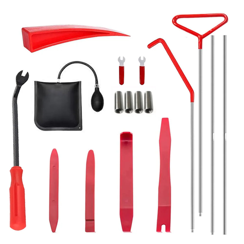 Car Wedge Pump Locksmith Thickened Door Repair Air Cushion Emergency Open Unlock Complete Tools Kit With Long Reach Grabber