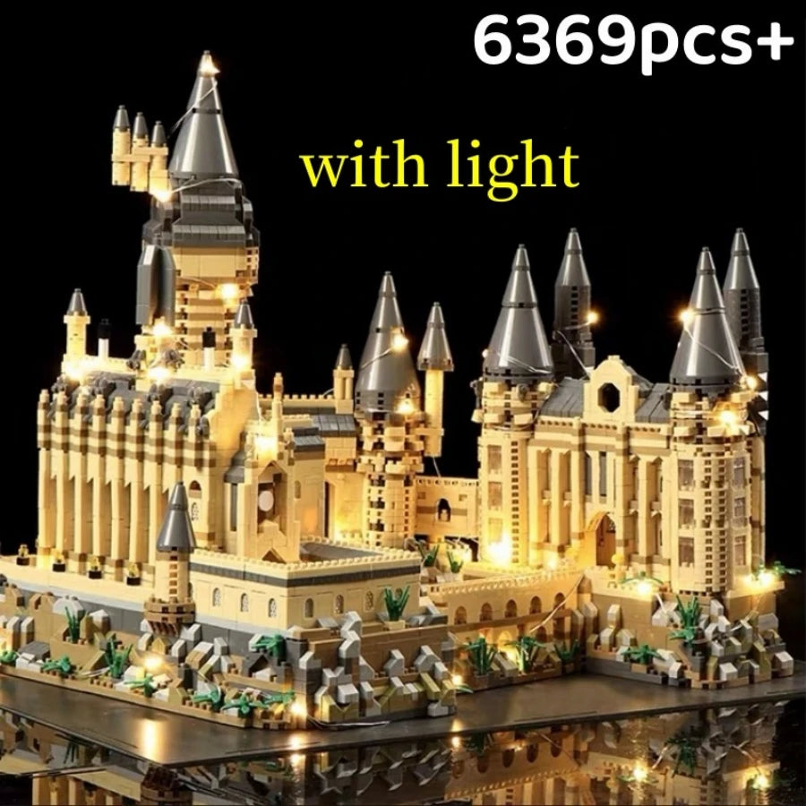 Creative Magic Castle Building Blocks with Light STEM Educational Toy Model Kit Desktop Decoration Assembly Kit Gift for Kids