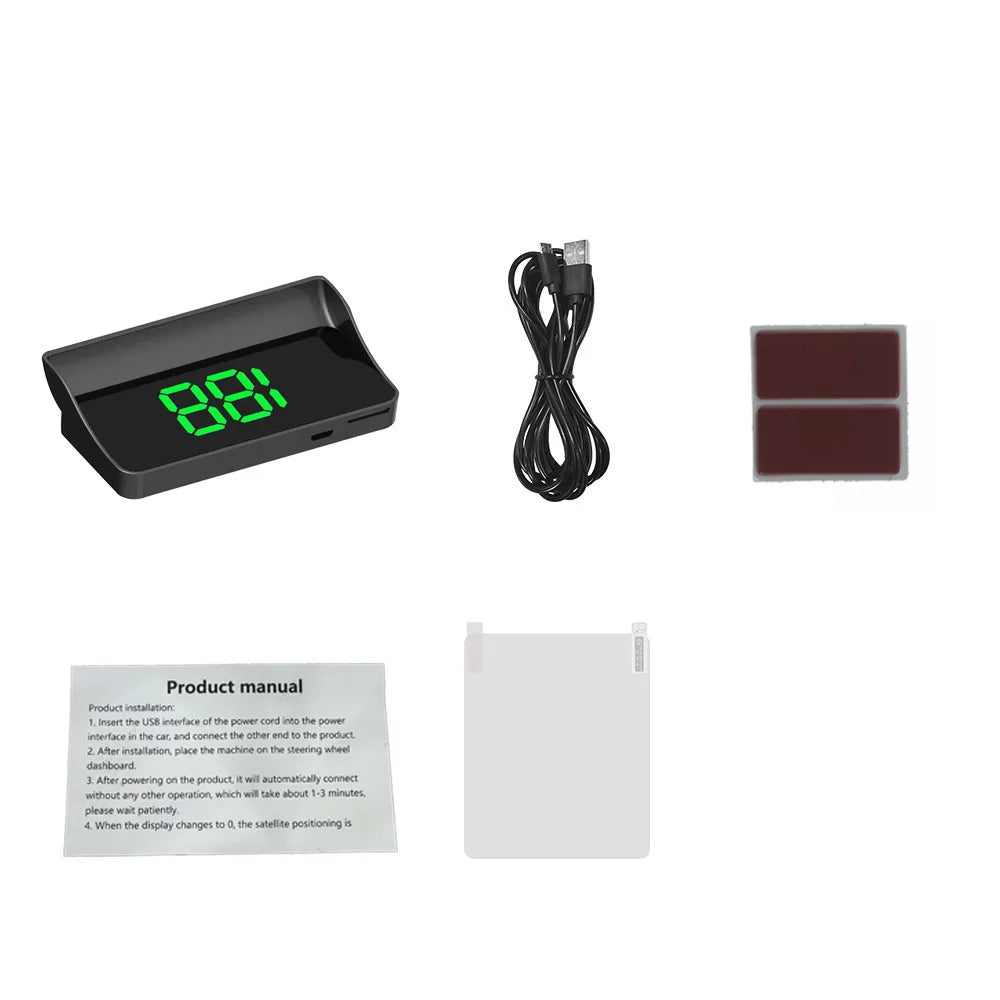 Universal Car HUD Display GPS Speedometer KMH MPH Projector Plug and Play Auto Accessories Windshield Anti-Glare Head Up Display