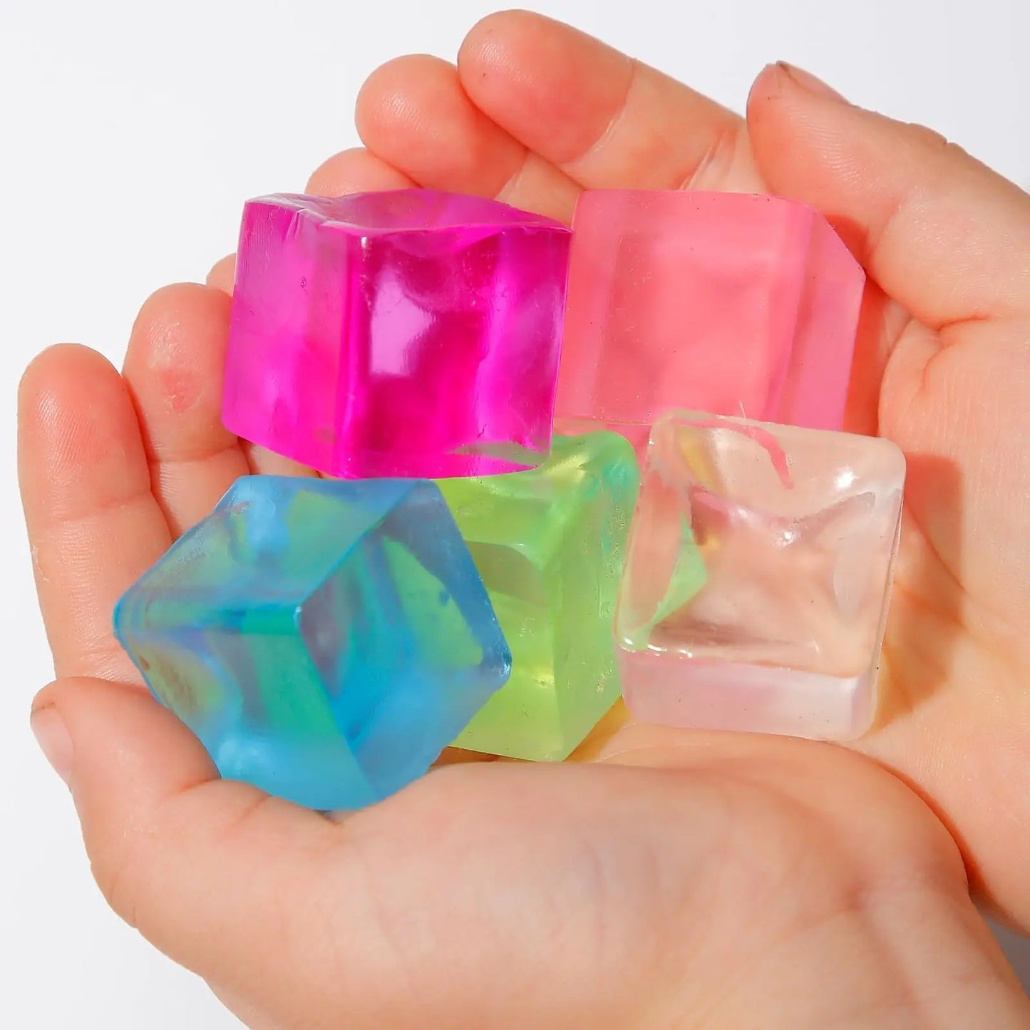 5-100pcs Ice Cube Sensory Toys Squishy Fidget Stress Cube for Adults Kids Anxiety Stress Relief Hand Therapy Sensory Squishy