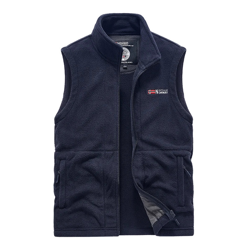 Outerwear Polar Fleece Vest Men Autumn Winter Solid Color Thicken Warm Vests Man Outdoor Casual Fashion Hiking Sportswear Male