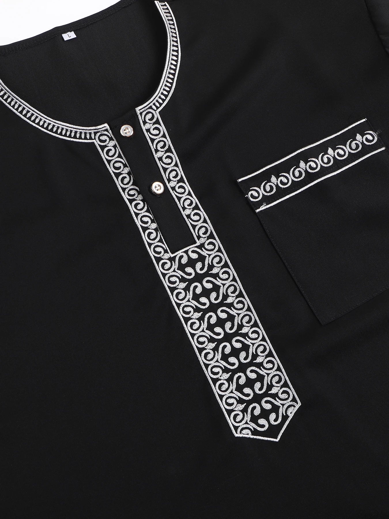 2025 Men's Traditional Boubou Jalabiyas Jubbah Embroidered Muslim Thobe Islamic Clothing Ramadan Robe Abaya for Moroccan Men