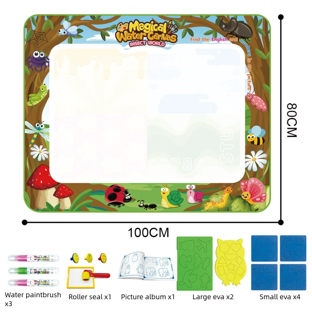 Magic Water Drawing Mat Canvas Reusable Painting Board Doodle Color Reveals When Wet With Mat Pens Sketchbook Tracing Boards