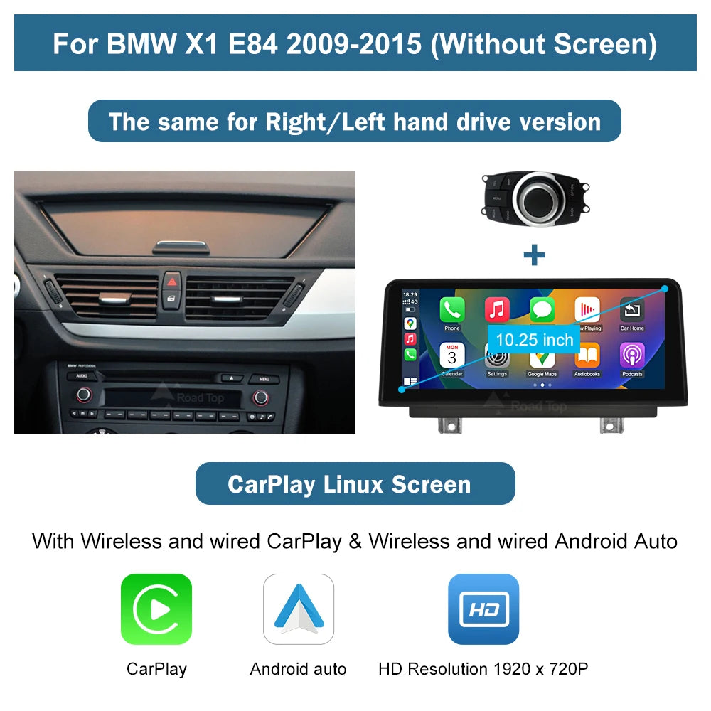 1920*720 Linux Touch Screen Wireless Carplay Android Auto Car Multimedia Player Display For BMW X1 E84 2009-2015 CIC