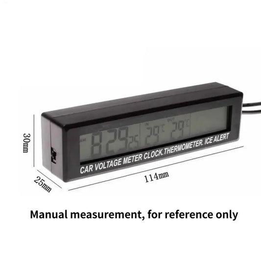 Monitor 12V/24V LED Backlight with Cigarette Socket Digital LCD Clock Car Voltmeter Thermometer Battery Voltage Temprerature