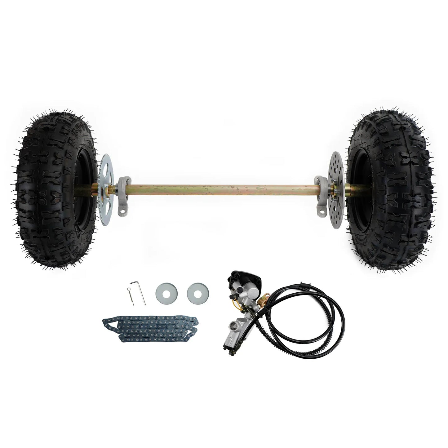 29" Complete Wheel Hub Kit for Go Kart Quad Trike Drift Bikes Rear Axle Tire Assembly